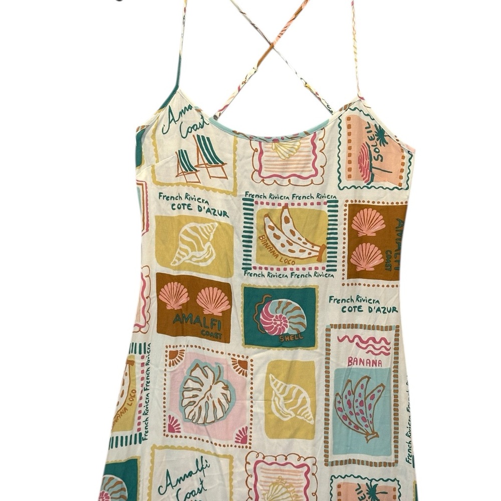L*Space Summer Somewhere Print Slipdress - Postcards Sz: M - Picture 8 of 13